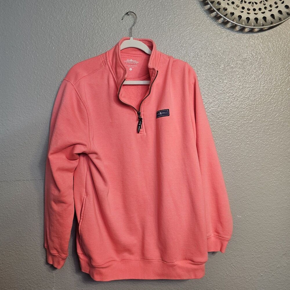 Charles River Apparel Live Well 30A Coral 1/4 Zip Pullover Sweatshirt M V838
